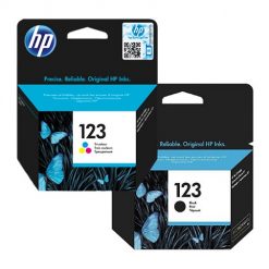 کارتریج جوهرافشان 123 اچ پی دوبل اورجینال HP 123 Tri-color-black